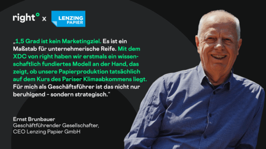 Ernst Brunbauer von Lenzing Papier über das XDC‑Modell der right. based on science GmbH für 1,5 °C‑Konformität