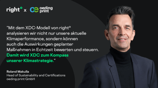 Portrait von Roland Makulla, oeding print, zum XDC‑Modell der right. based on science GmbH als Kompass der Klimastrategie.