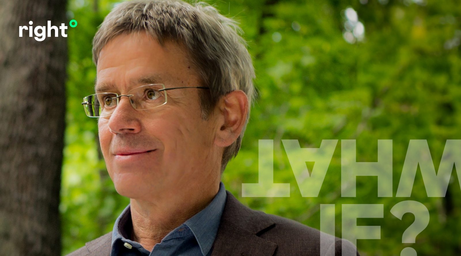 Porträt von Stefan Rahmstorf mit whatif?-Schriftzug